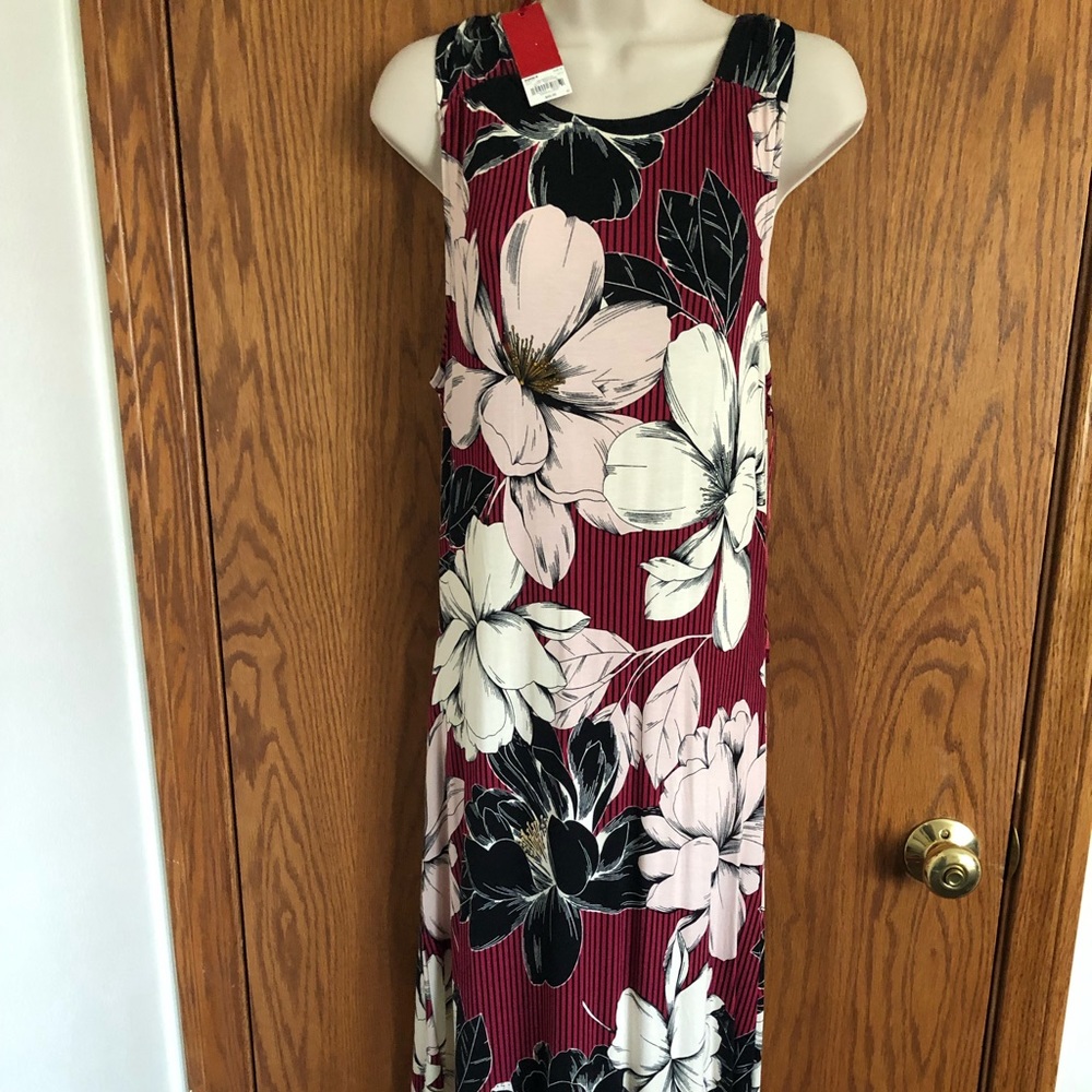 Jennifer Lopez Asymmetrical Floral Dress Jrs Sz M